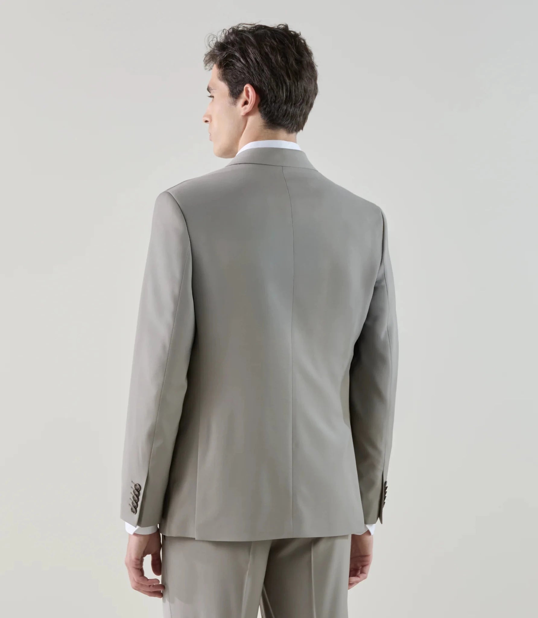 Costume 2 boutons en laine majoritaire taupe - IZAC