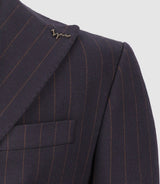 Costume croisé à rayures marine - IZAC