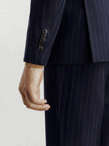 Costume croisé rayé marine - IZAC