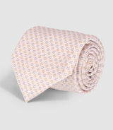 Cravate en soie à micro motifs beige HARM - IZAC