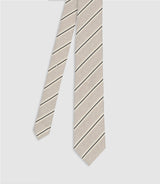 Cravate à rayures beige - IZAC