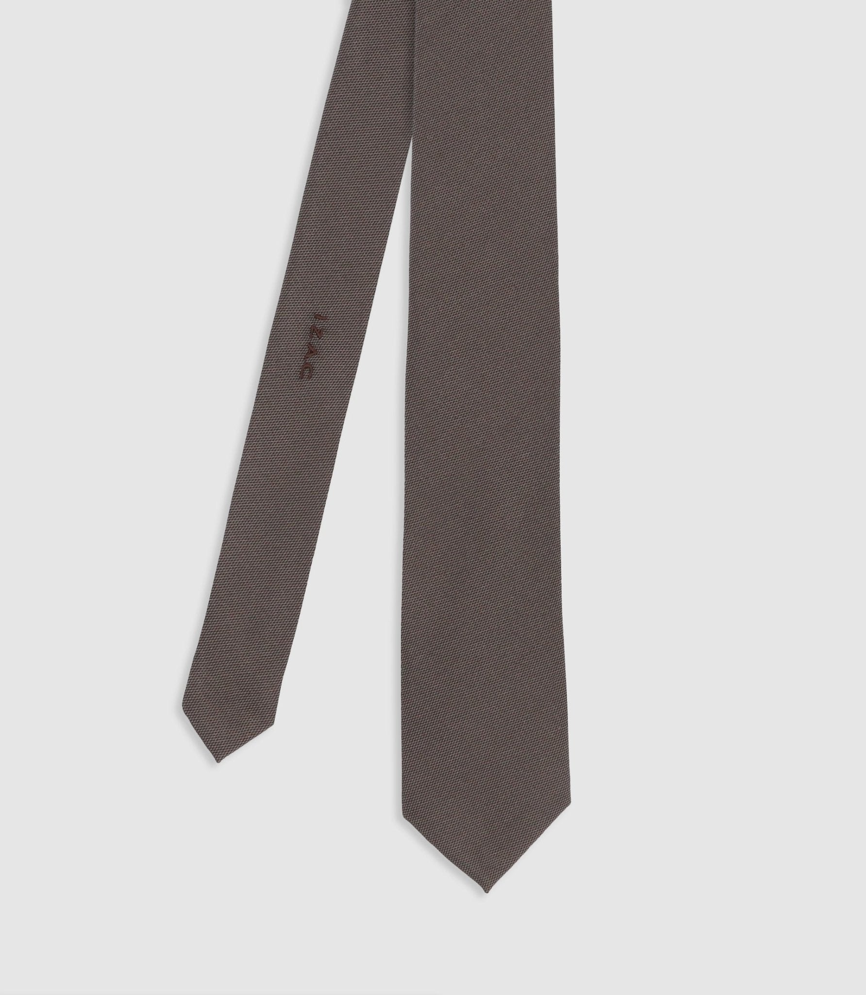 Cravate unie marron foncé - IZAC