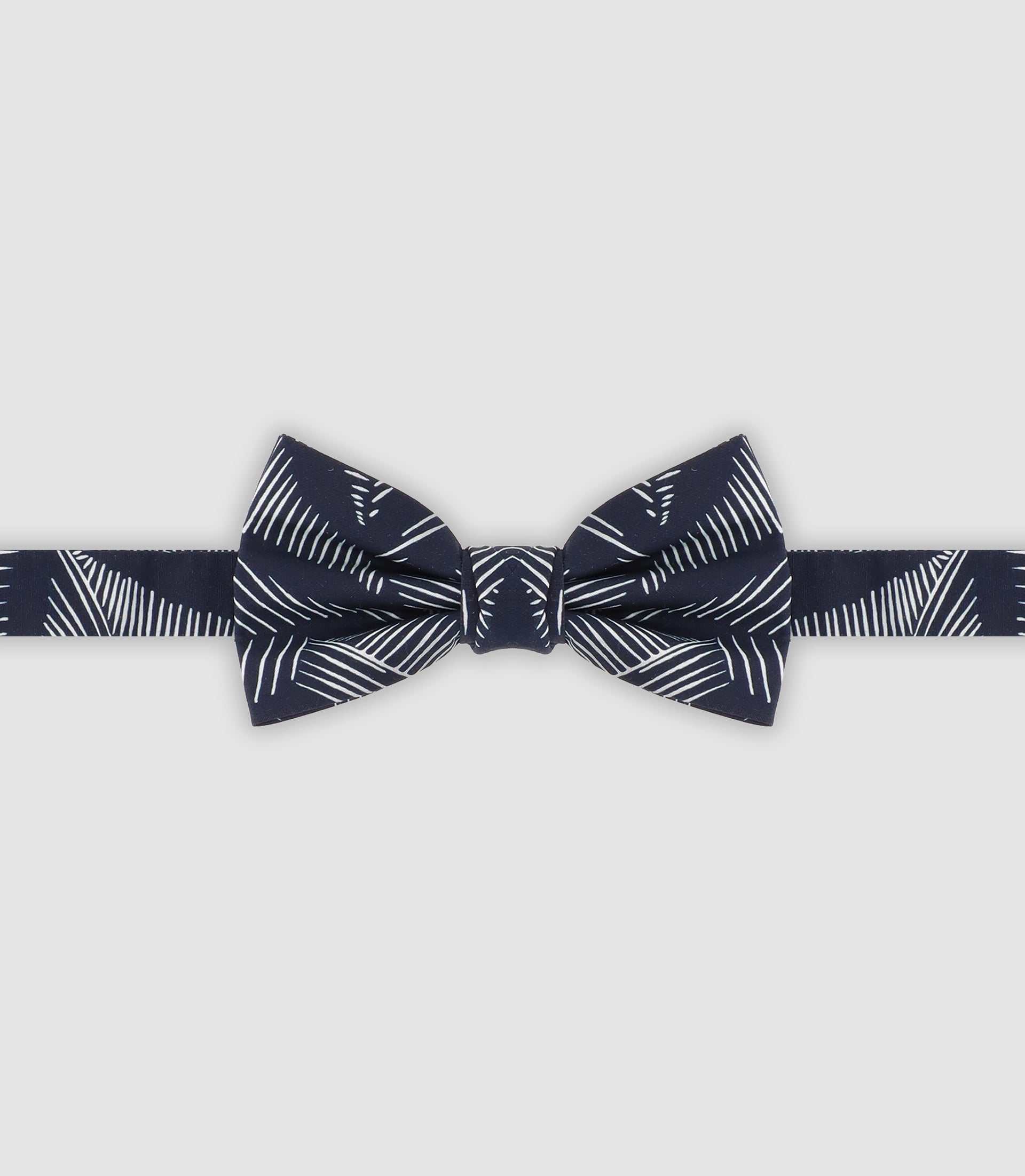 Nœud papillon en coton avec rayures marine - IZAC