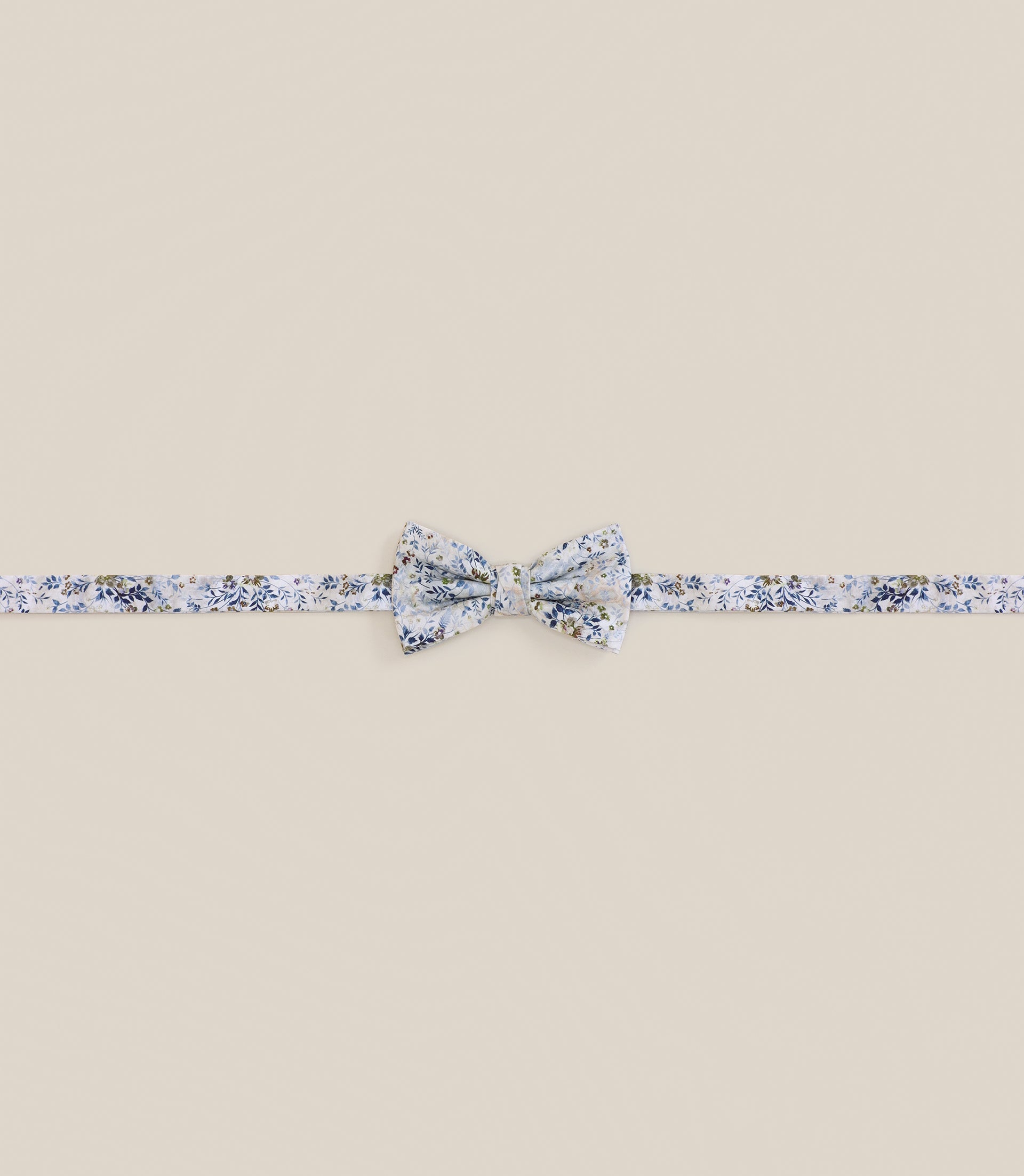 Noeud papillon tissu floral écru - IZAC