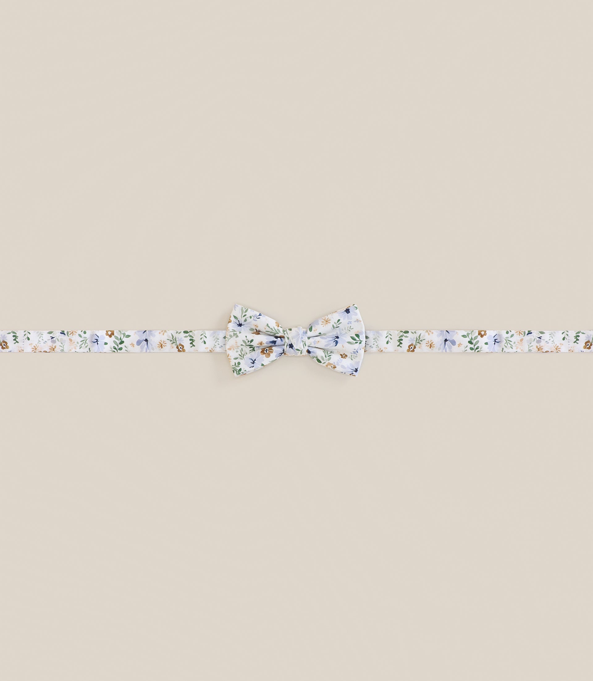 Noeud papillon à fleurs écru - IZAC