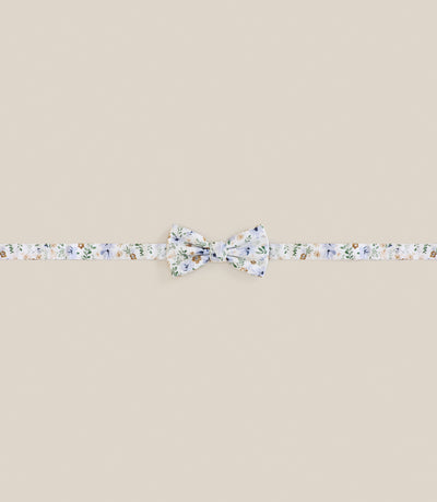 Noeud papillon à fleurs écru - IZAC