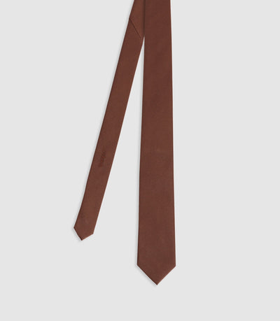 Cravate unie marron - IZAC