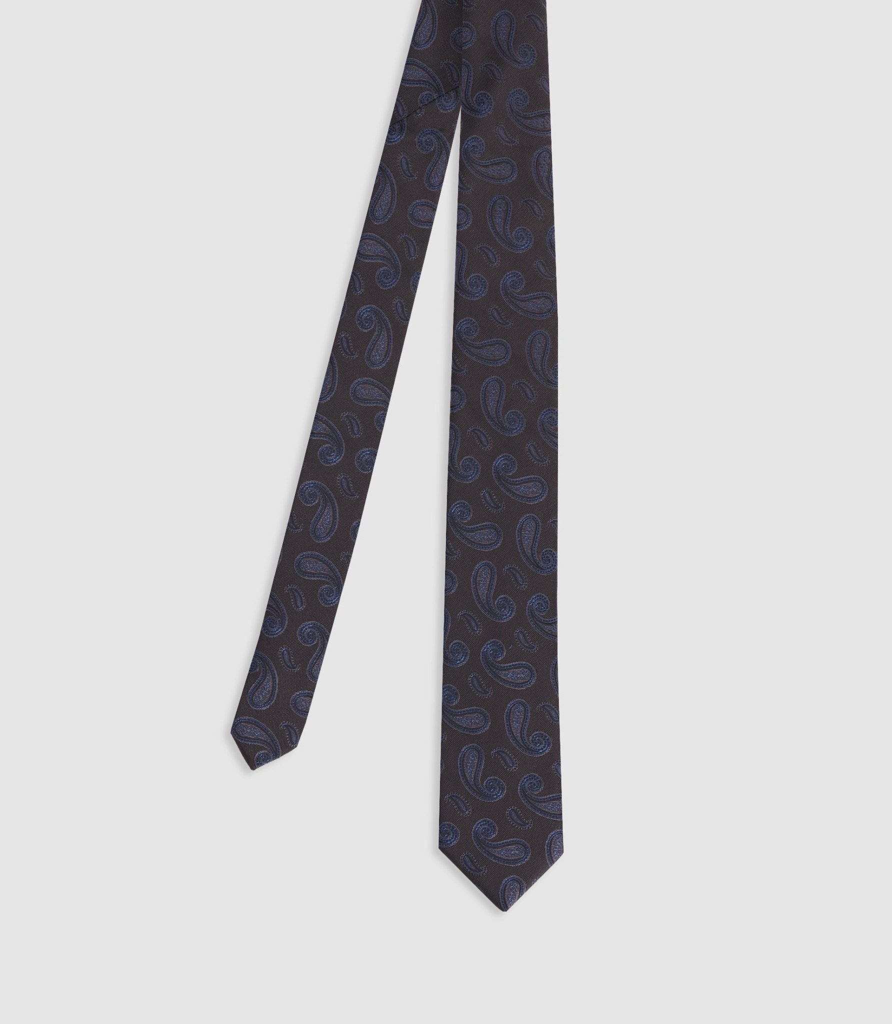 Cravate à motifs paisley noire - IZAC