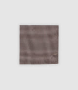 Pochette en soie avec motifs marron - IZAC
