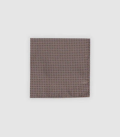 Pochette en soie avec motifs marron - IZAC