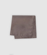 Pochette en soie avec motifs marron - IZAC