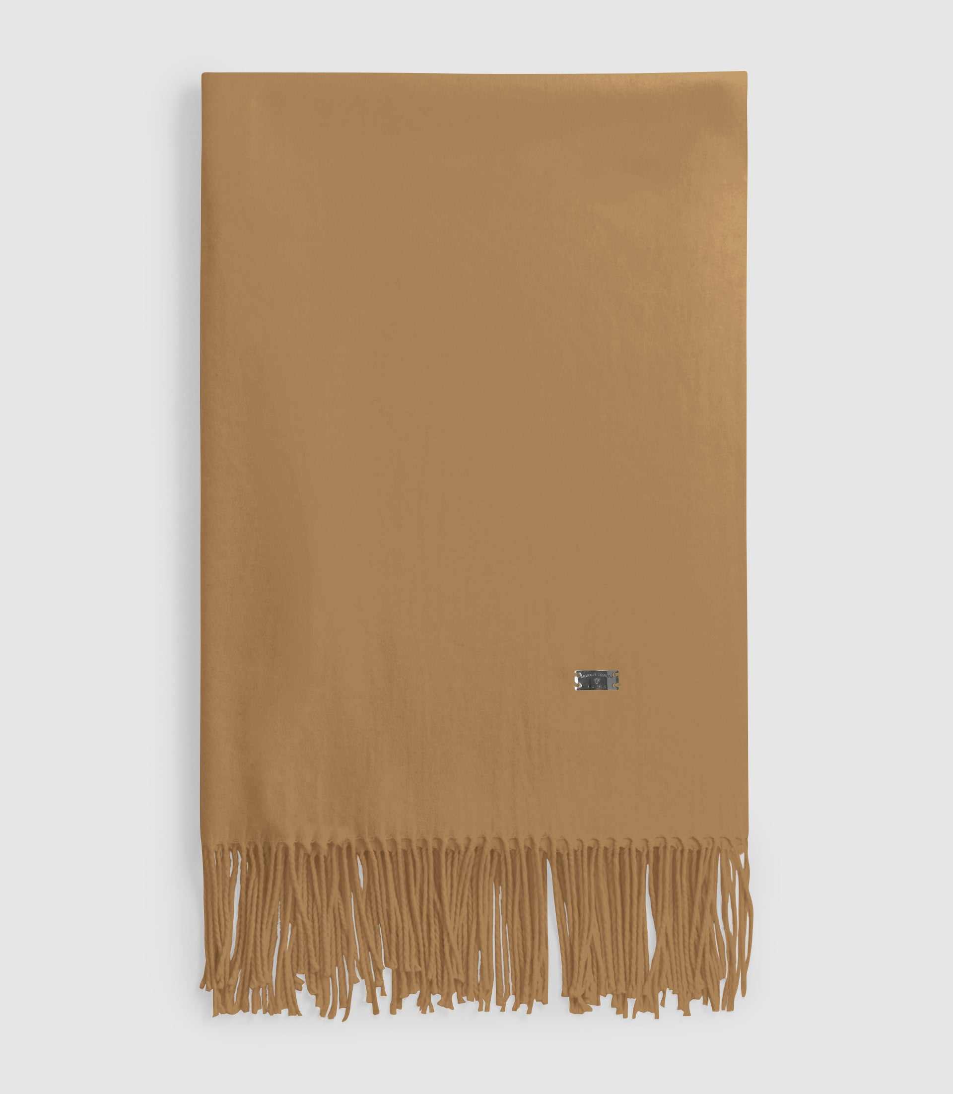 Echarpe unie avec frange camel AURORE - IZAC