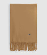 Echarpe unie avec frange camel AURORE - IZAC