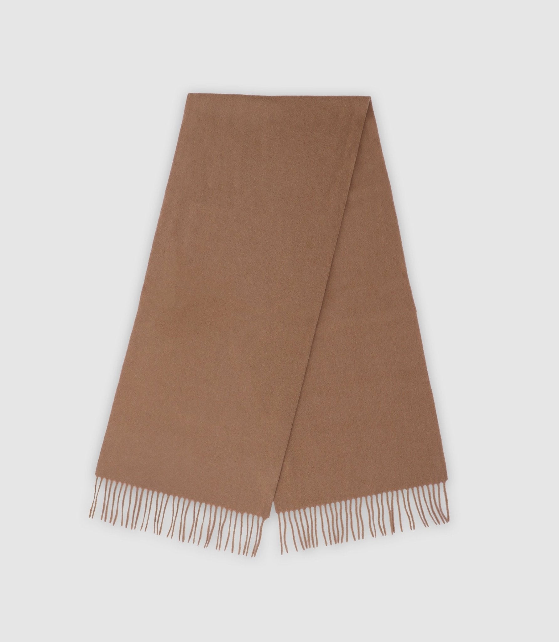 Echarpe unie à franges beige - IZAC