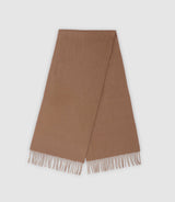 Echarpe unie à franges beige - IZAC