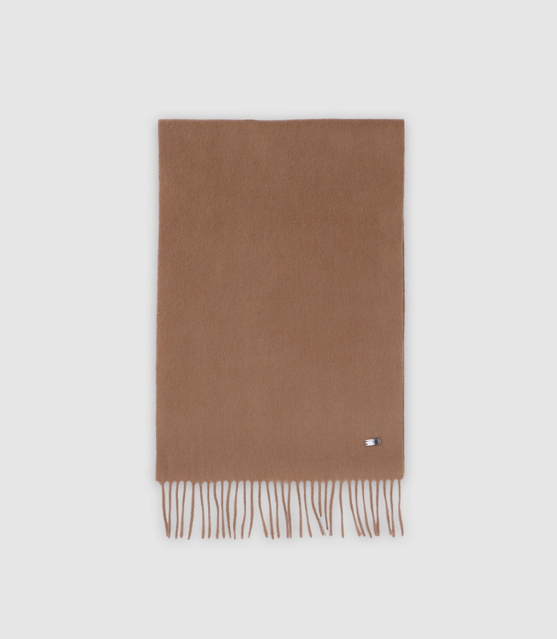 Echarpe unie à franges beige - IZAC