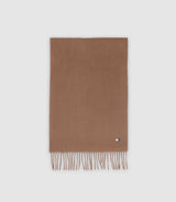 Echarpe unie à franges beige - IZAC