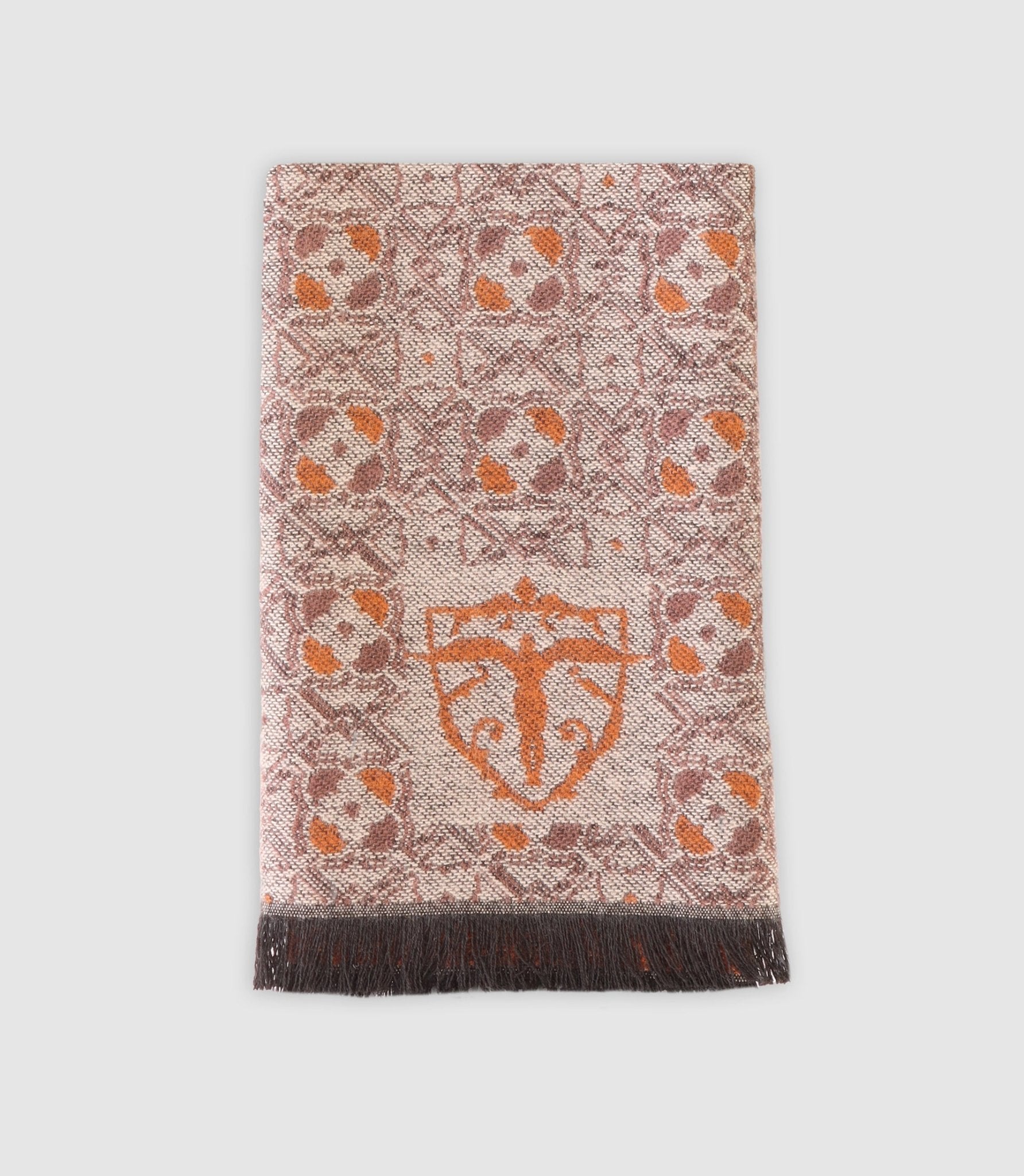 Echarpe graphique à fleurs beige - IZAC