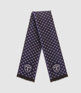 Echarpe à motifs avec franges marine - IZAC