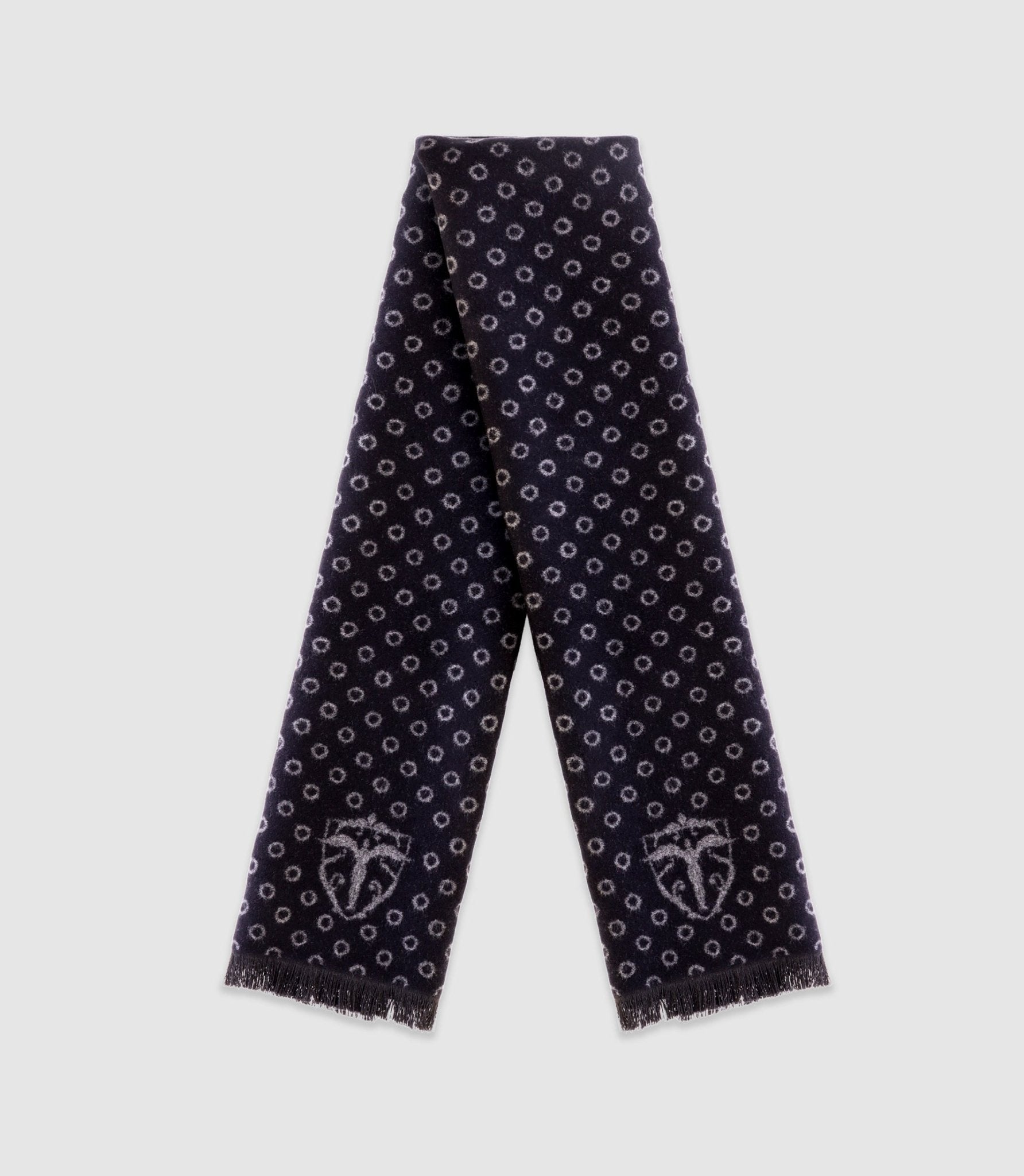 Echarpe à motifs avec franges noire - IZAC