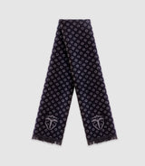 Echarpe à motifs avec franges noire - IZAC