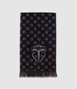 Echarpe à motifs avec franges noire - IZAC