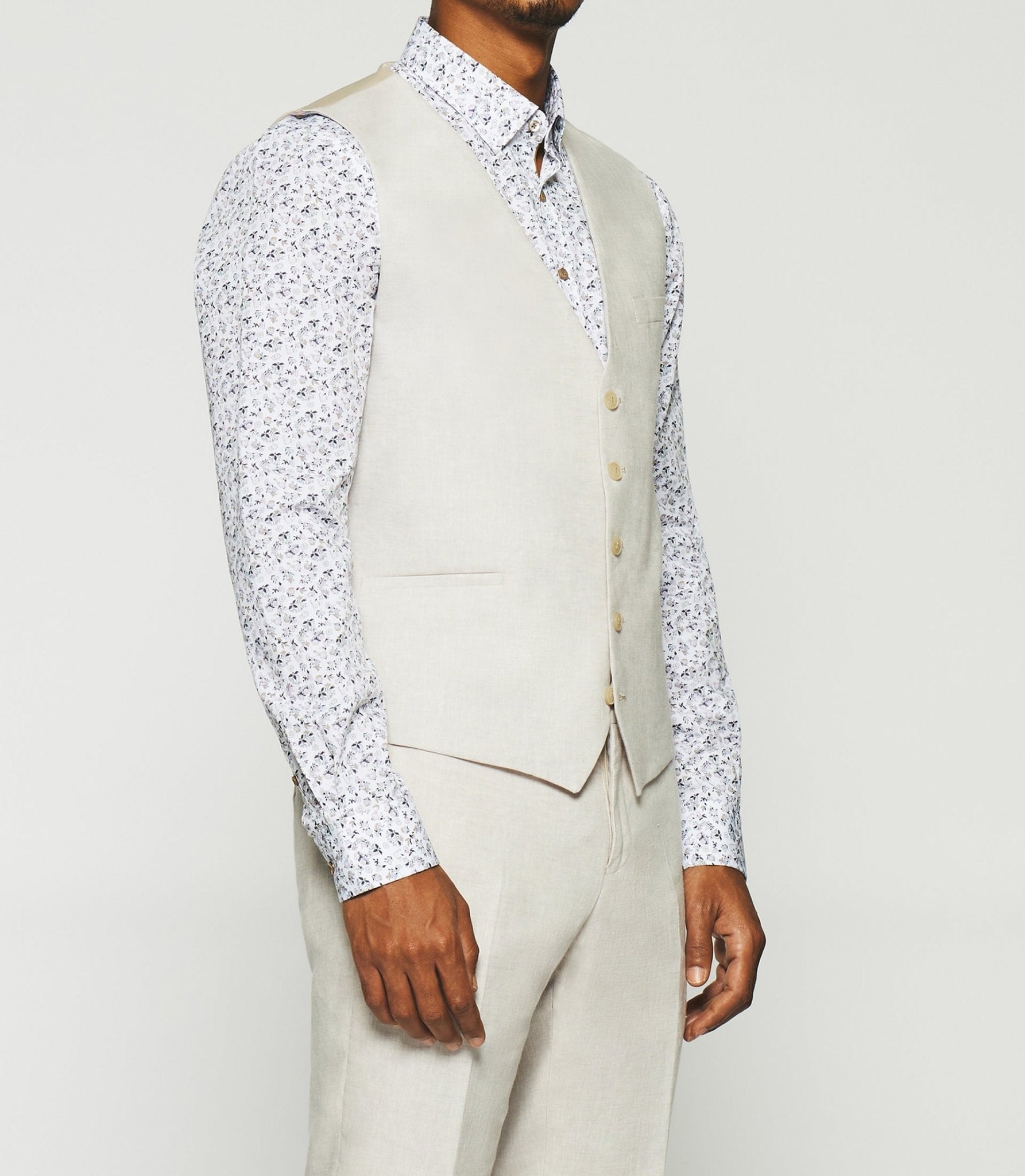 Gilet de costume en lin parme JCELESTE - IZAC
