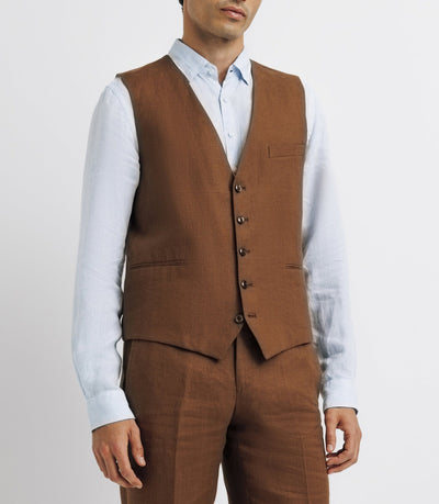 Gilet ville 100% lin truffe - IZAC