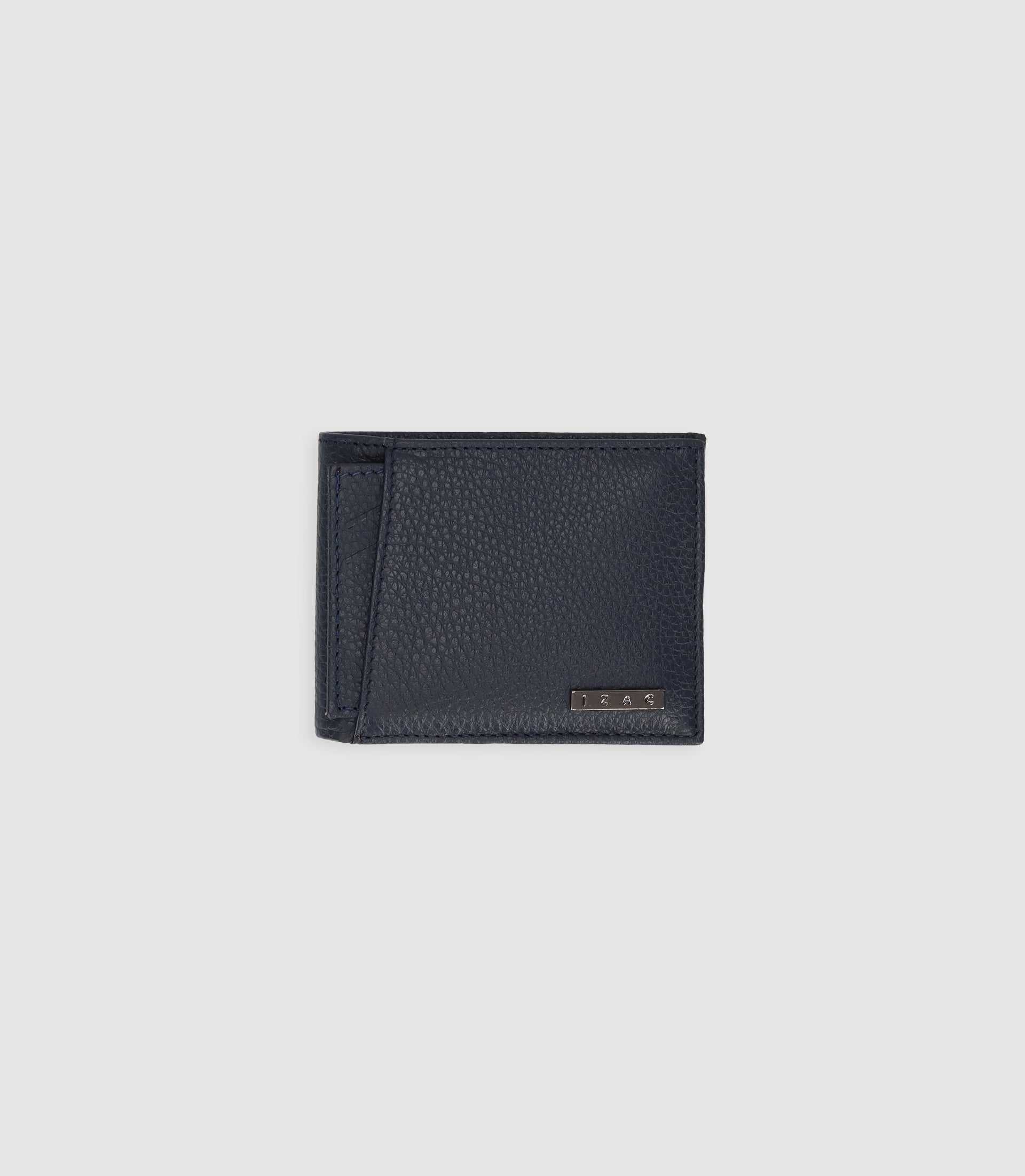 Portefeuille en cuir grainé marine WATT - IZAC