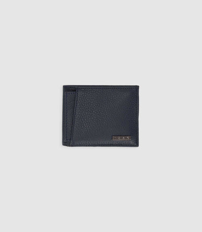Portefeuille en cuir grainé marine WATT - IZAC