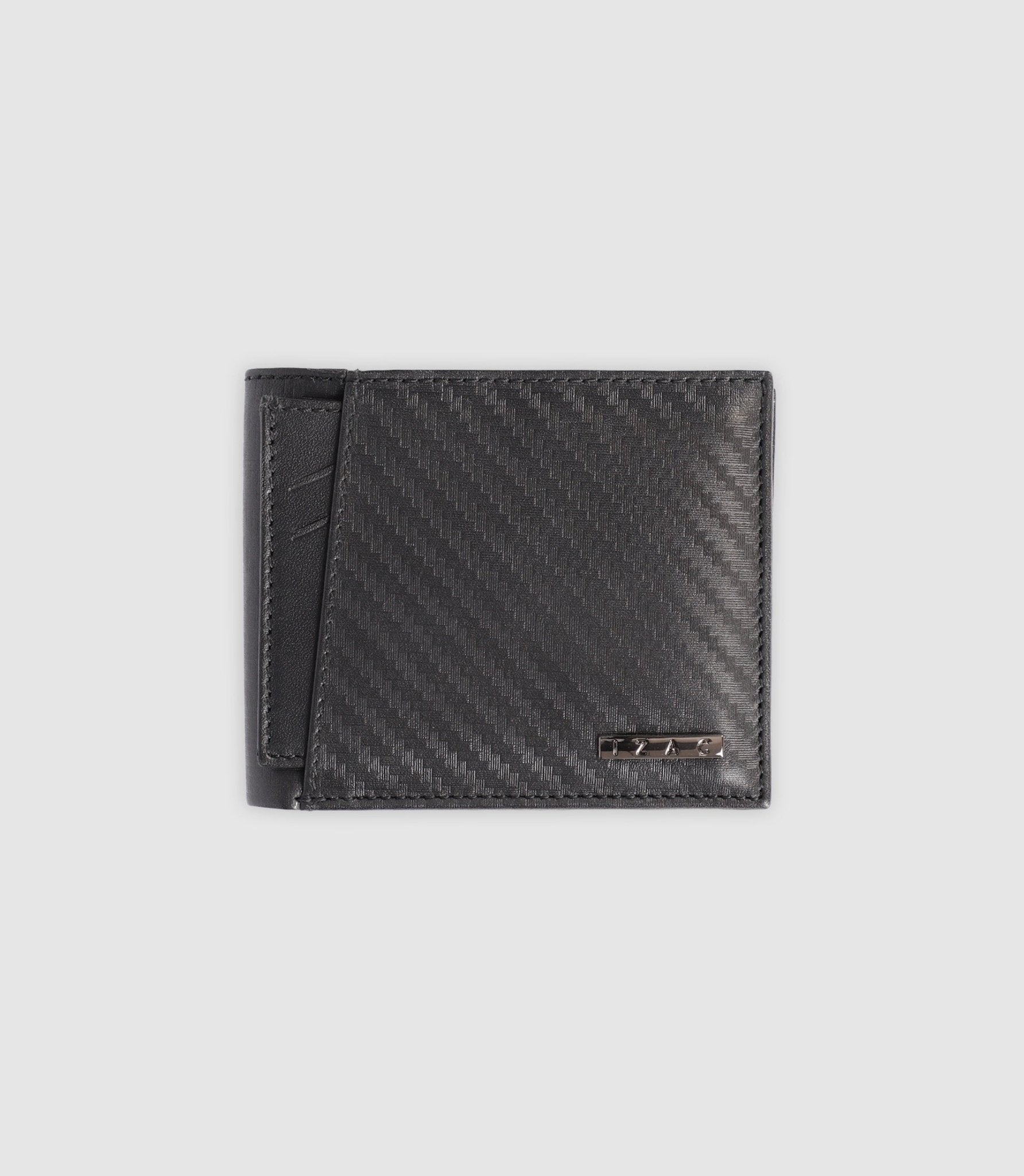 Portefeuille en cuir avec plaque noir - IZAC