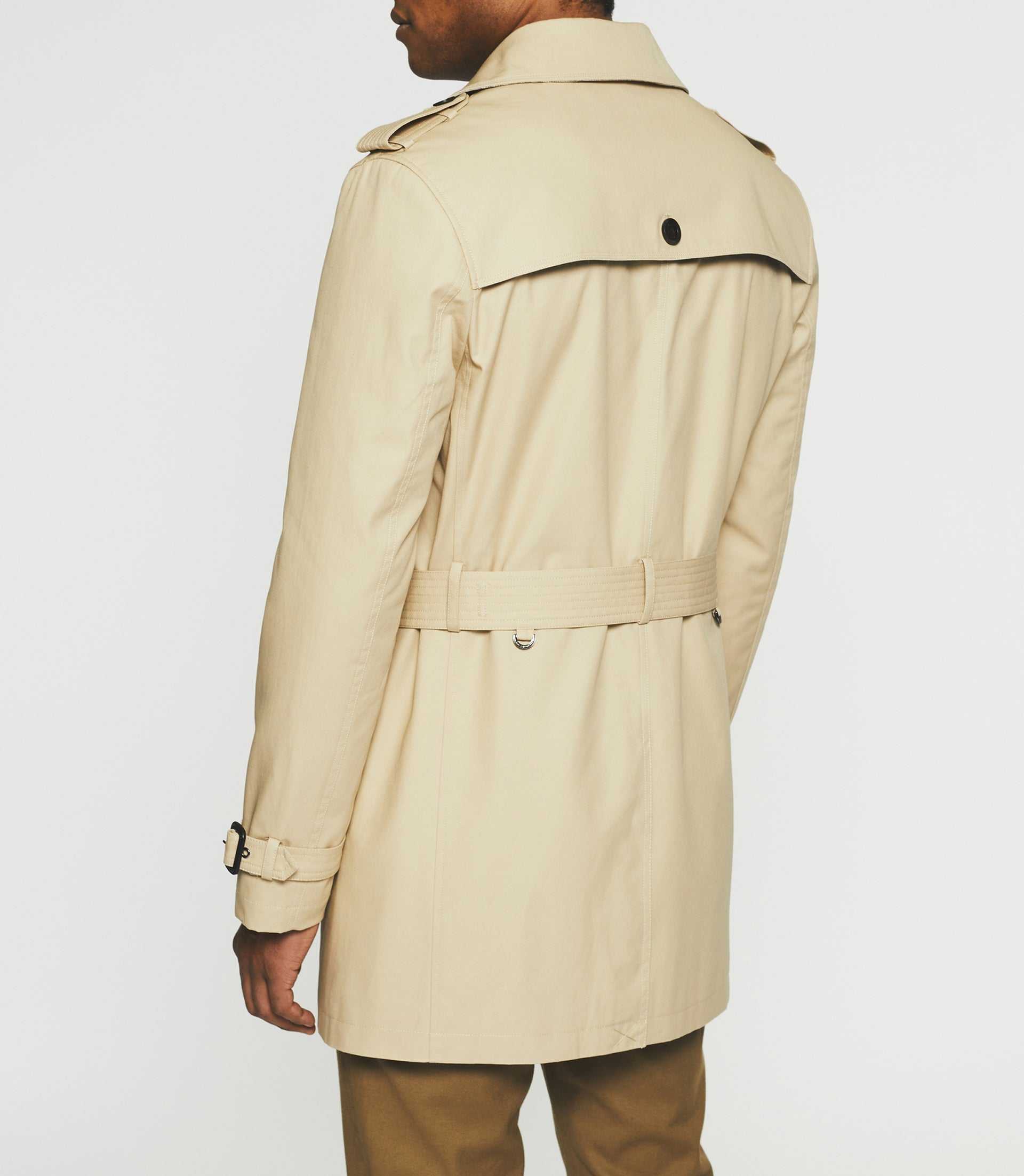 Trench croisé en coton beige IDANO - IZAC