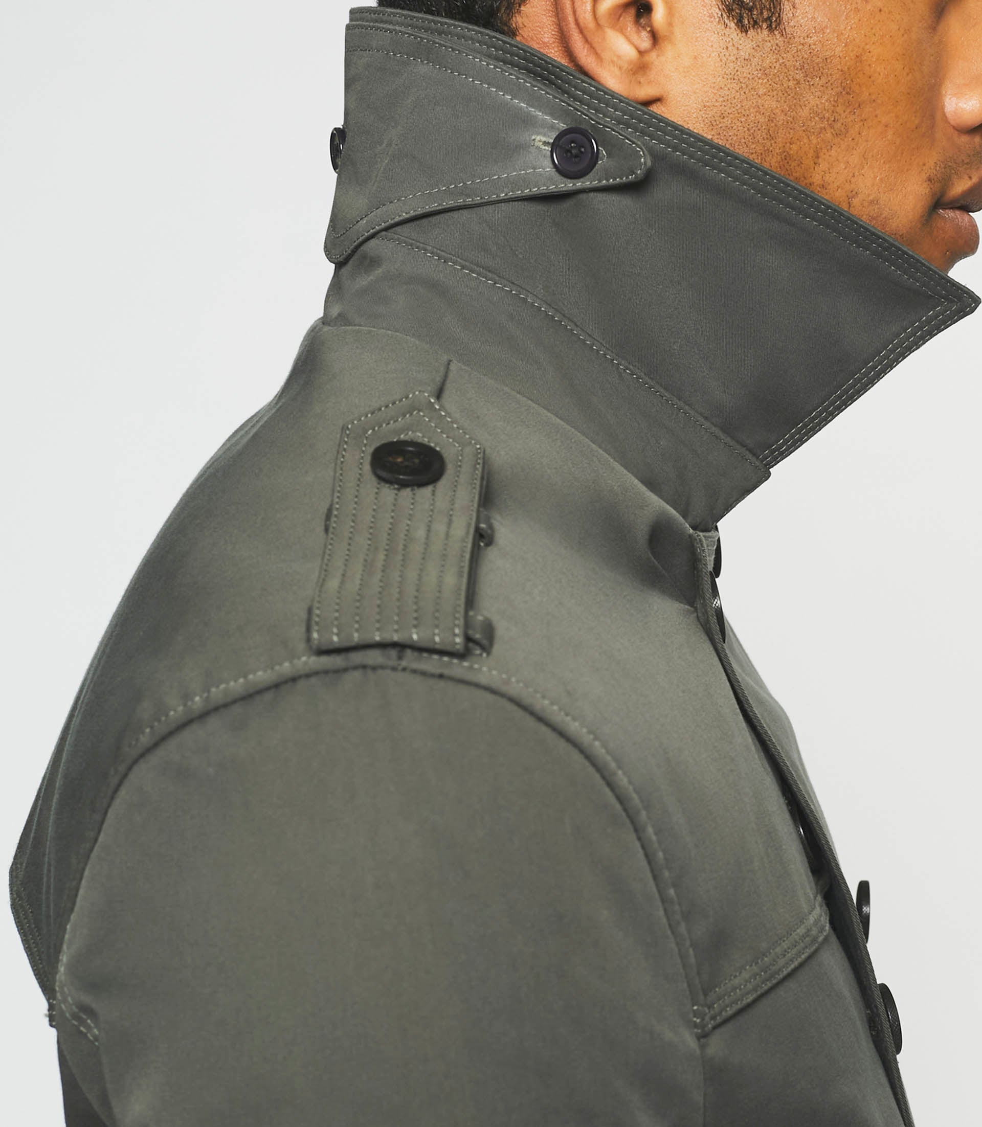 Trench croisé en coton kaki foncé IDANO - IZAC