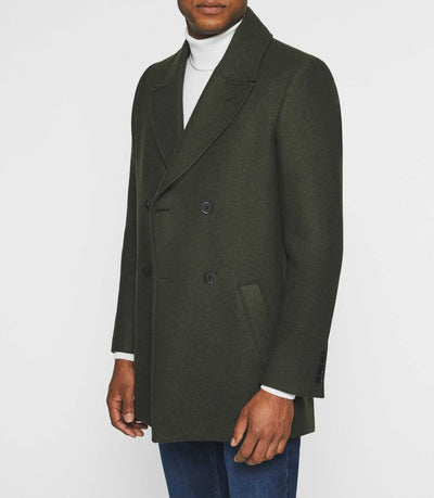 Manteau croisé col fourrure kaki IGNACIO - IZAC
