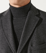 Manteau en laine et cachemire gris anthracite ISAOBT - IZAC