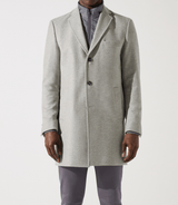 Manteau en laine et cachemire gris clair ISAO - IZAC