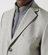 Manteau en laine et cachemire gris clair ISAO - IZAC