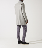 Manteau en laine et cachemire gris clair ISAO - IZAC
