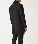 Manteau croisé col fourrure noir ISIO - IZAC