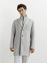 Manteau ville à parmenture amovible gris clair - IZAC