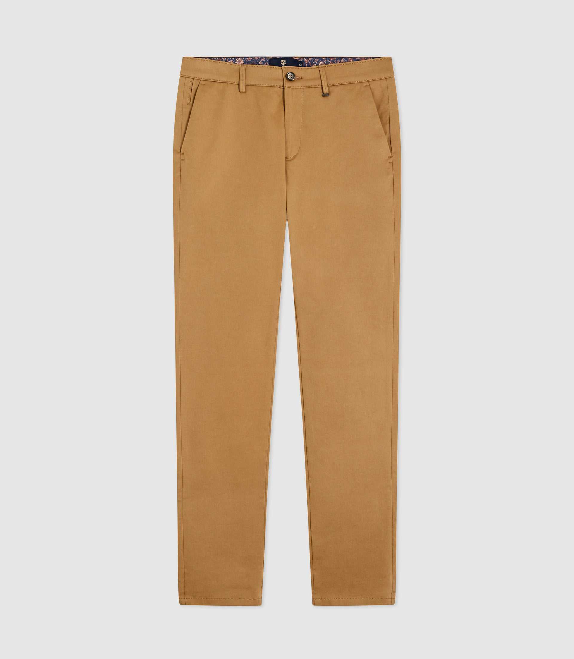 Pantalon chino satin CAMEL - IZAC