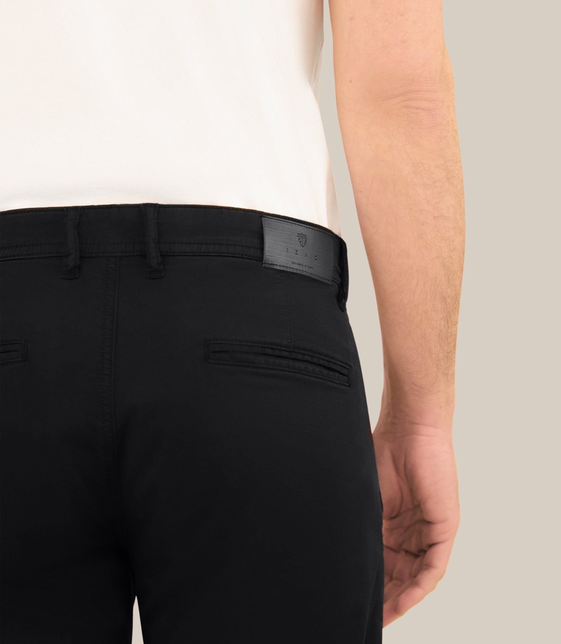 Pantalon coton stretch noir - IZAC