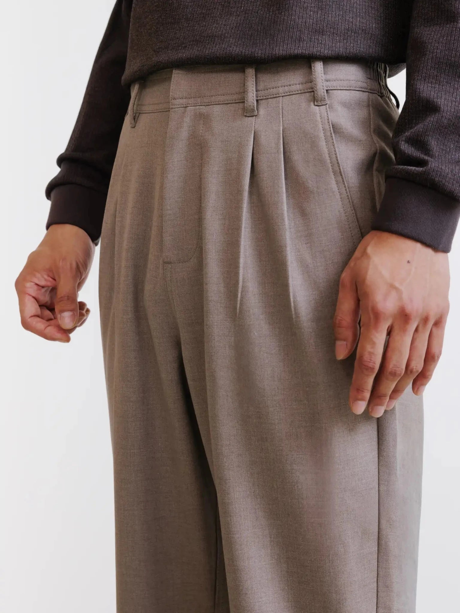 Pantalon urbain oversize taupe - IZAC