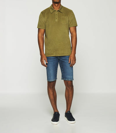 Polo uni en maille éponge avec poche kaki GAI - IZAC
