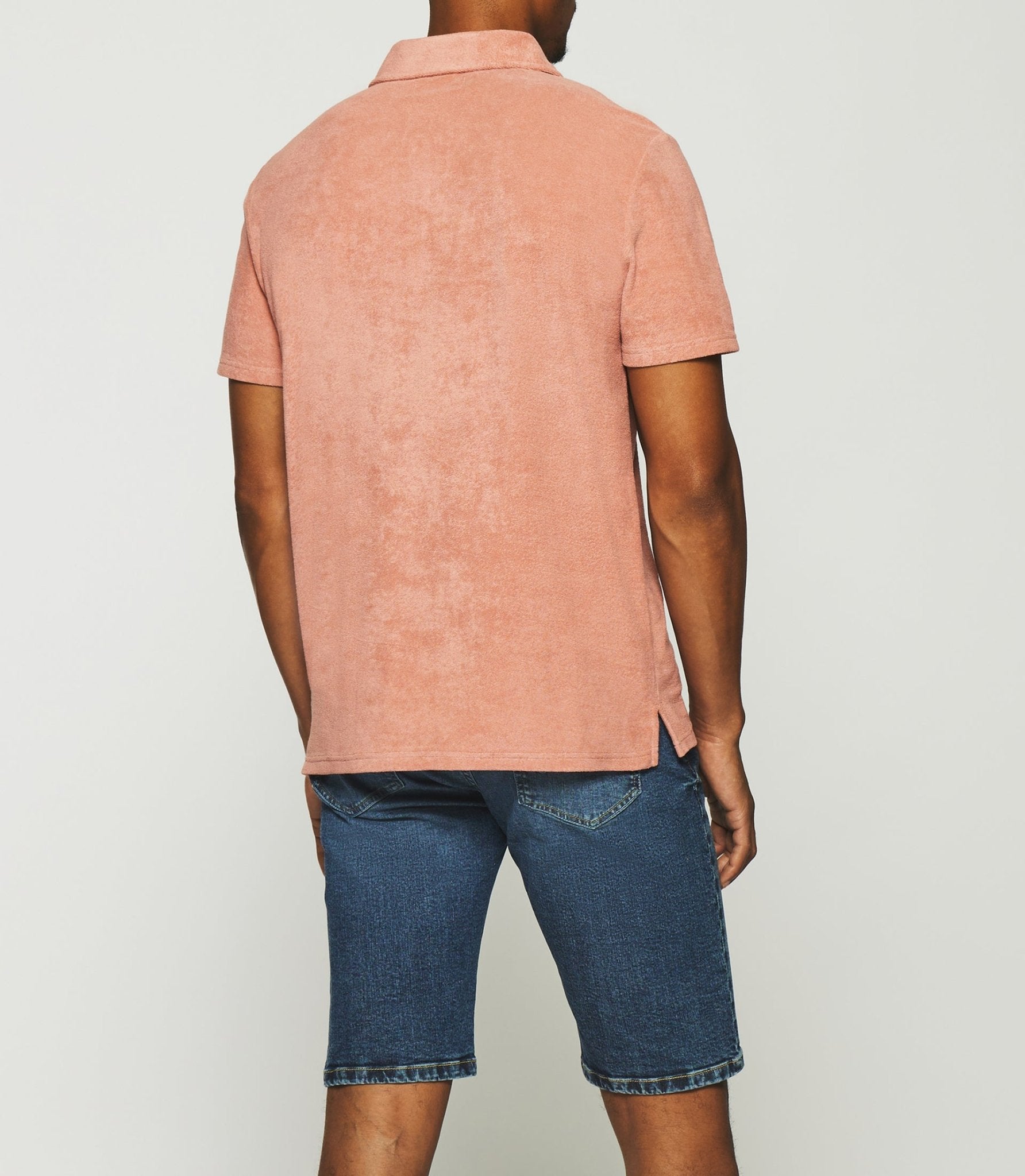 Polo uni en maille éponge avec poche rose GAI - IZAC