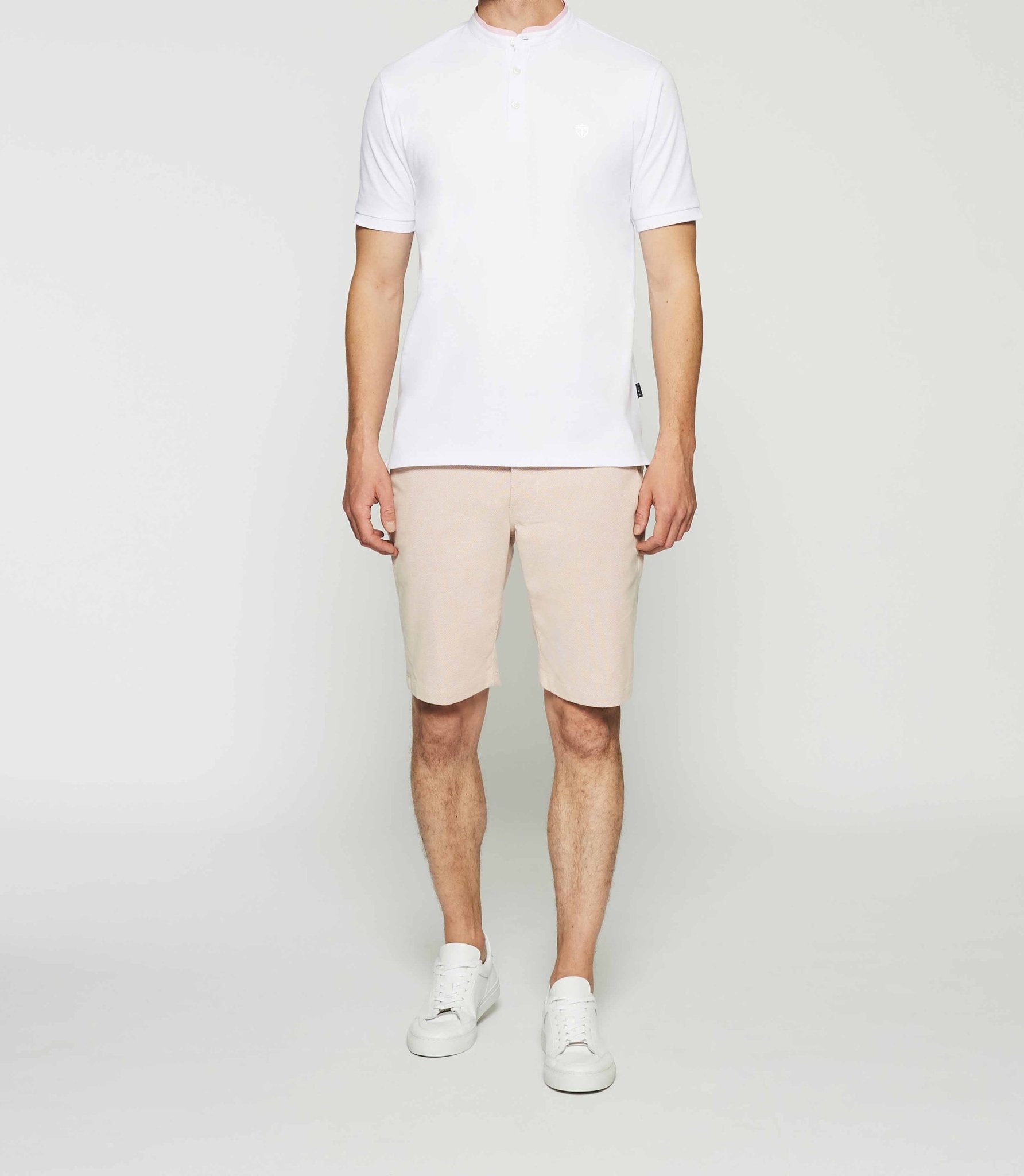 Polo uni col mao blanc GASPAR - IZAC