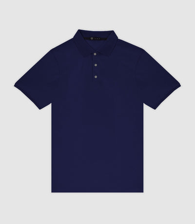 Polo en maille piquée marine - IZAC
