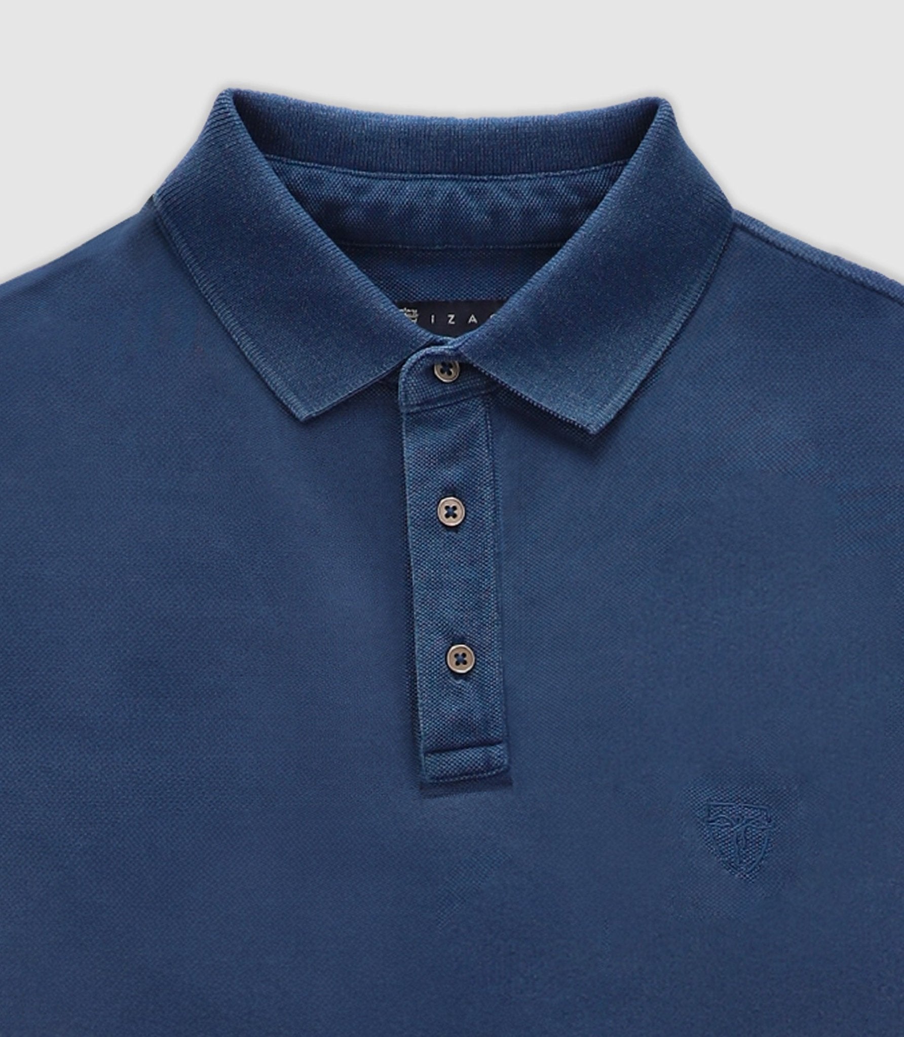 Polo avec broderie indigo - IZAC