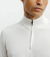 Pull demi zippé mérinos écru - IZAC