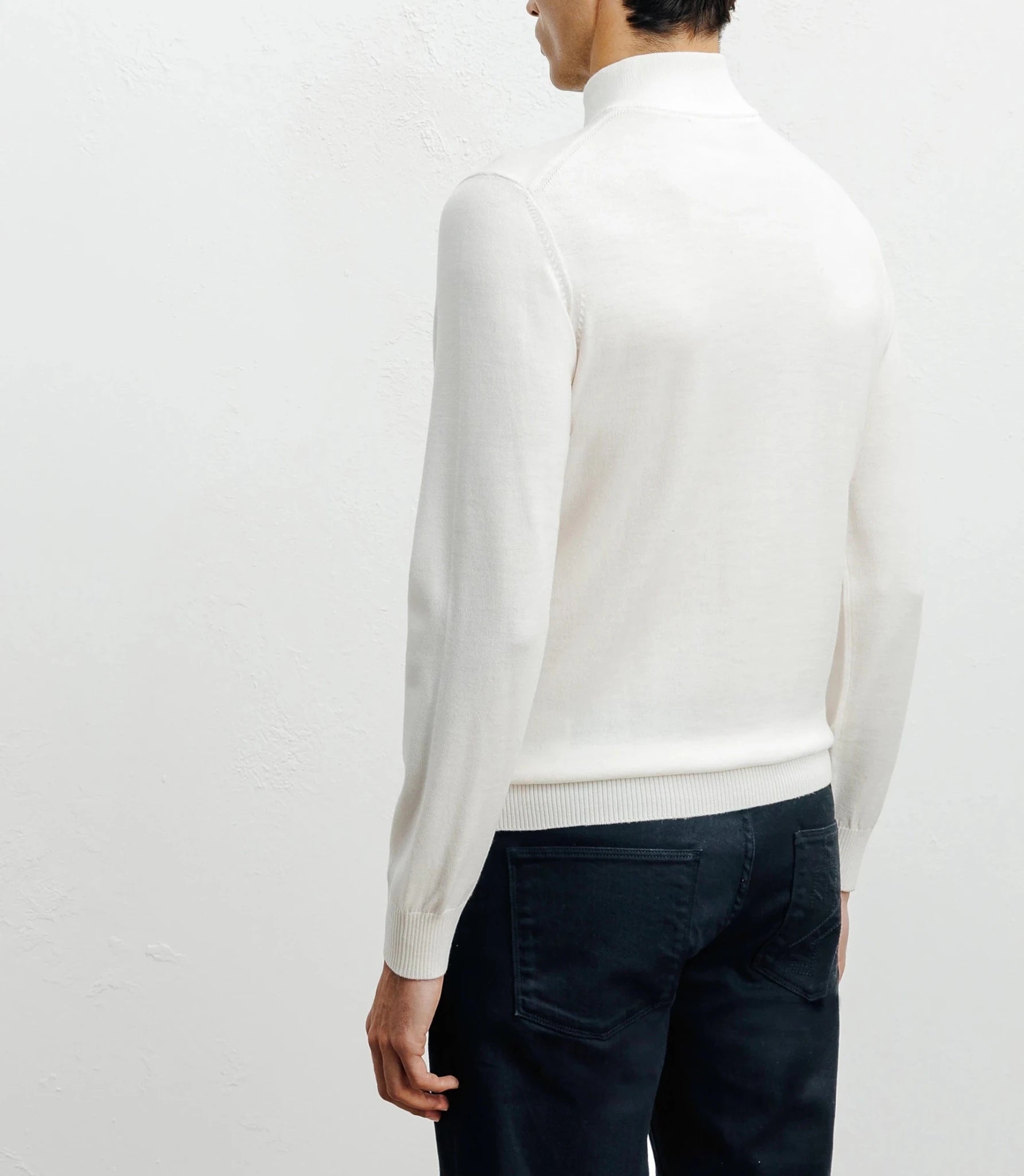 Pull demi zippé mérinos écru - IZAC